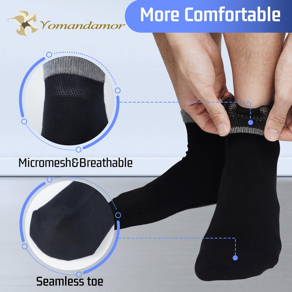 Womens Diabetic Crew Socks Seamless Toe 6 Pairs U643702