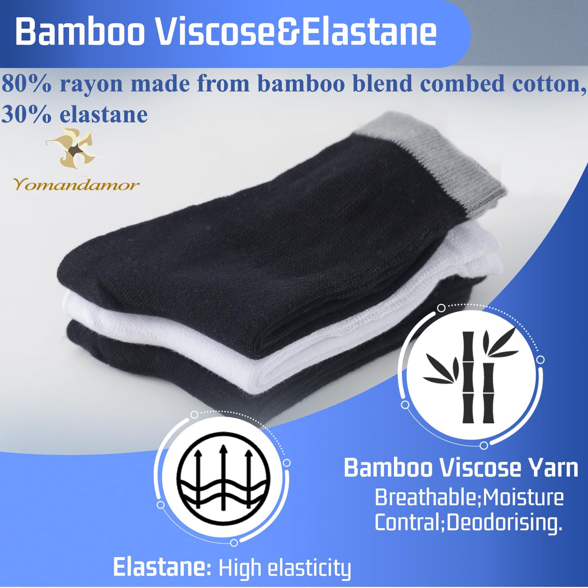 Womens Diabetic Crew Socks Seamless Toe 6 Pairs U643702