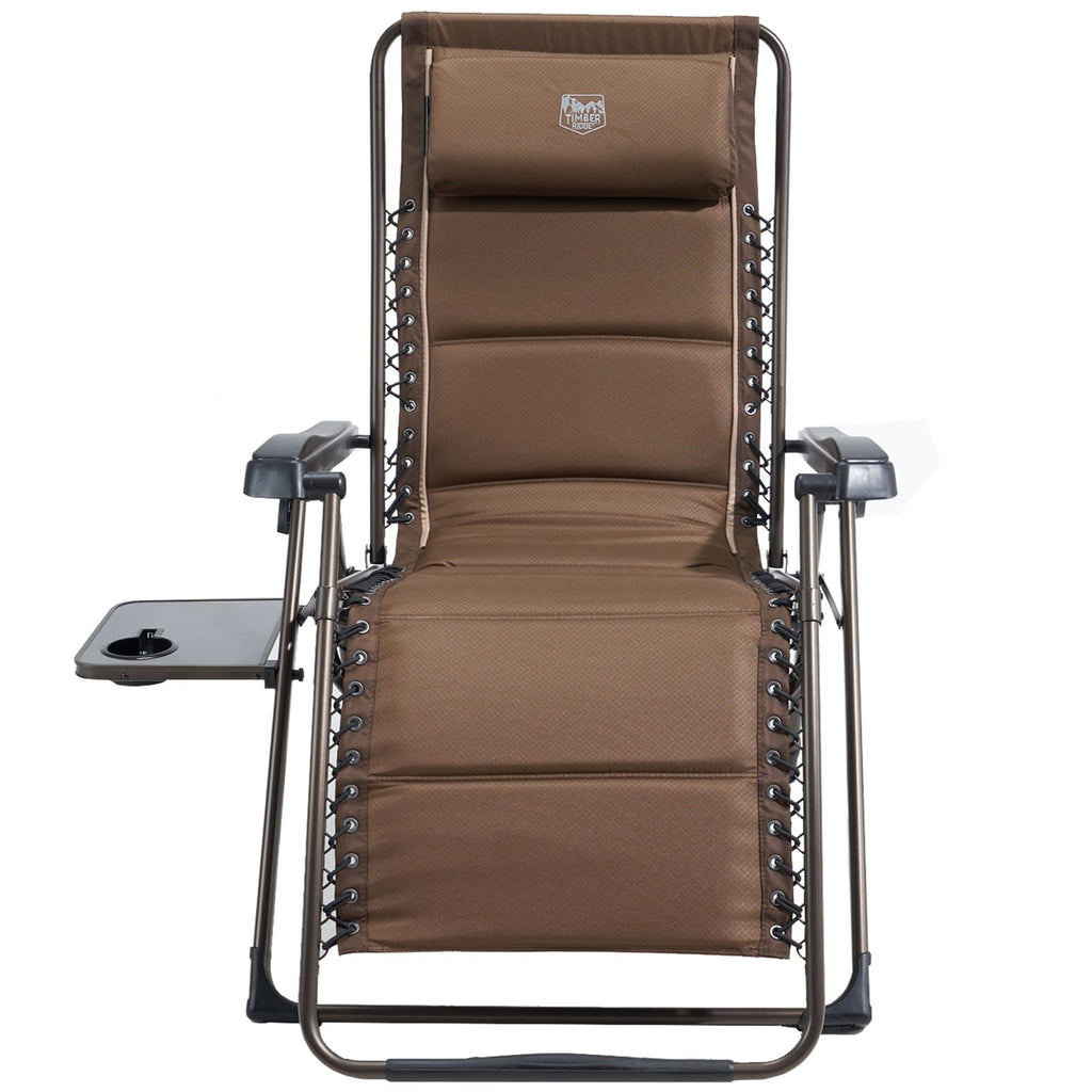 Brown Zero Gravity Folding Recliner Chair with Cup Holder M213