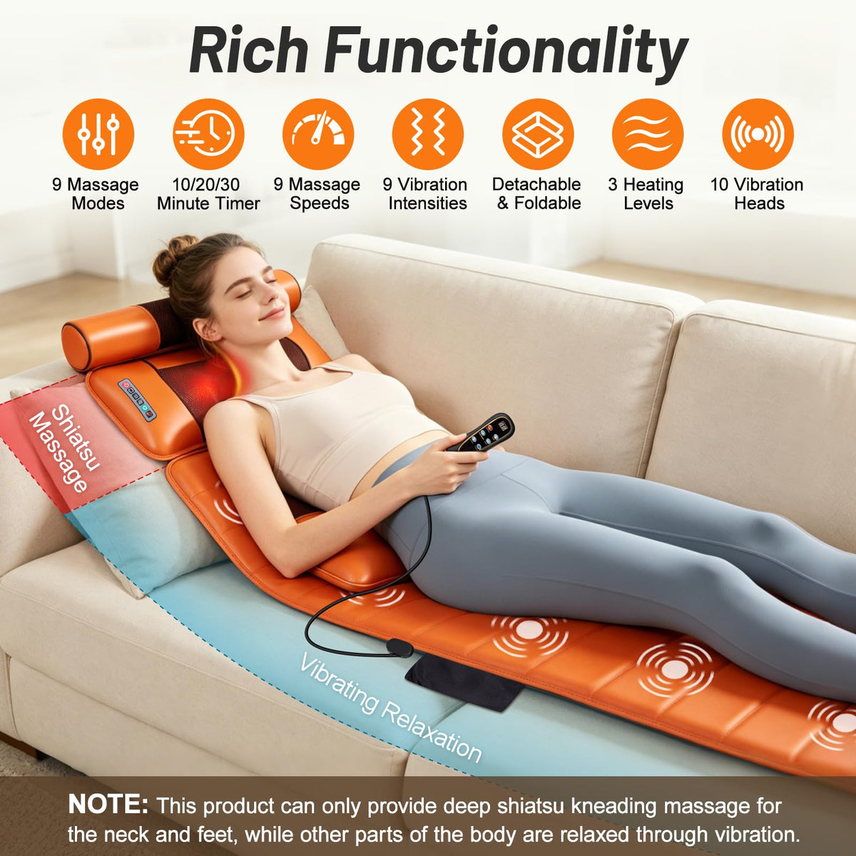 Full Body Massage Mat with Calf Vibration and Foot Massager W7028