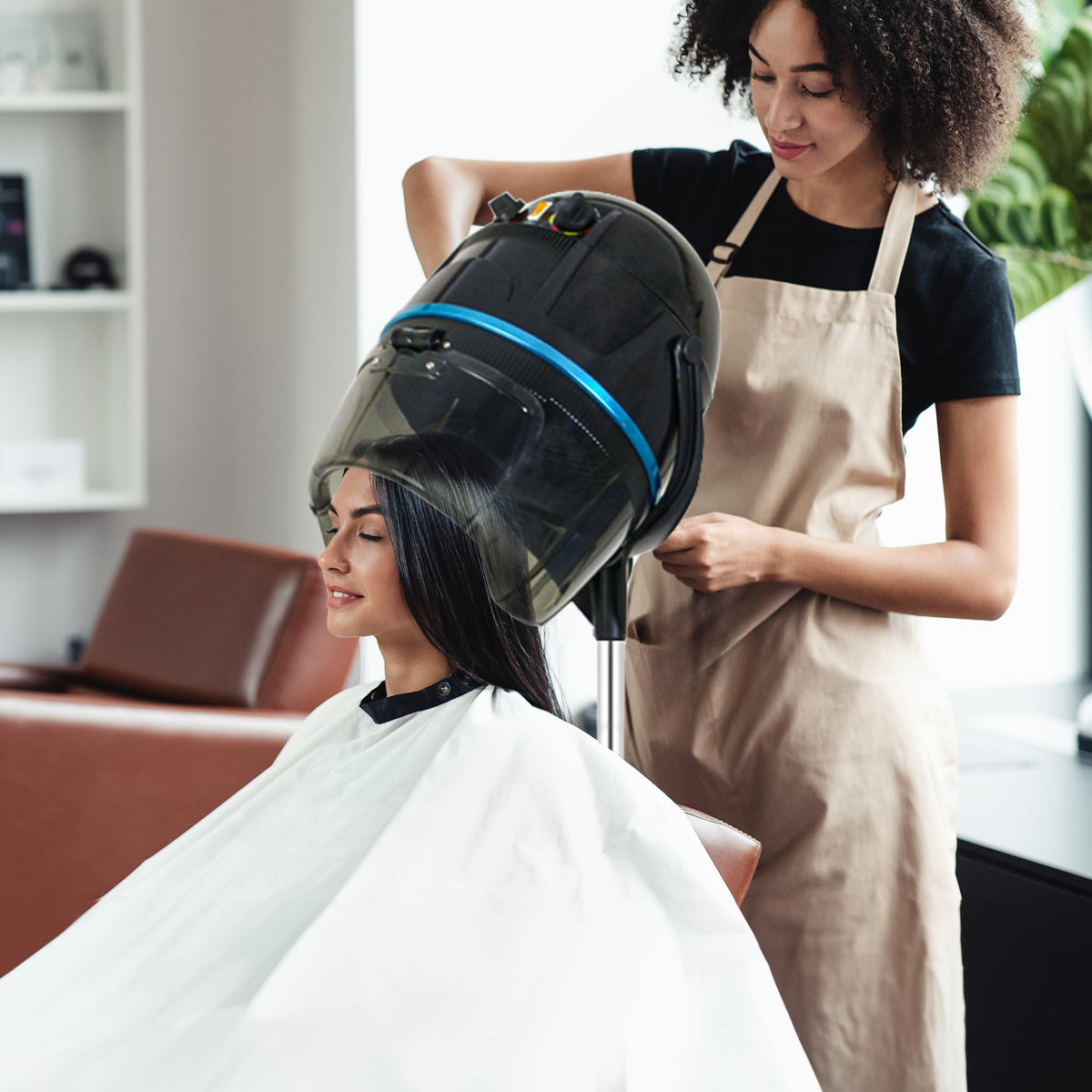 1300W Hooded Hair Dryer with Adjustable Timer V7964