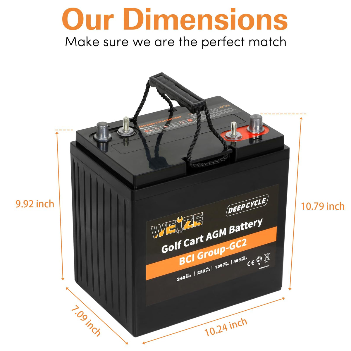 6V 240ah Deep Cycle AGM Battery T553