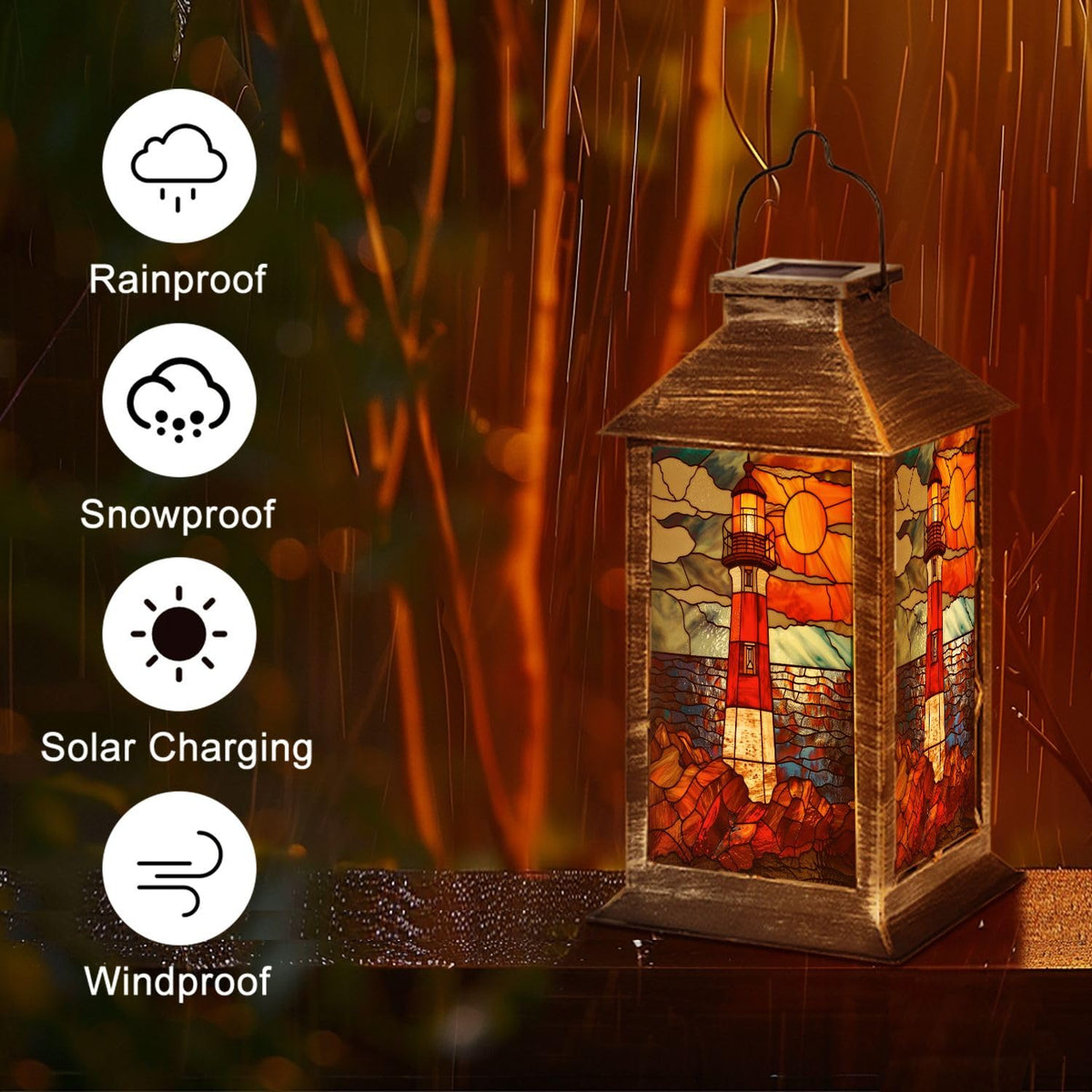 Solar Powered Waterproof Hanging Lantern O3532