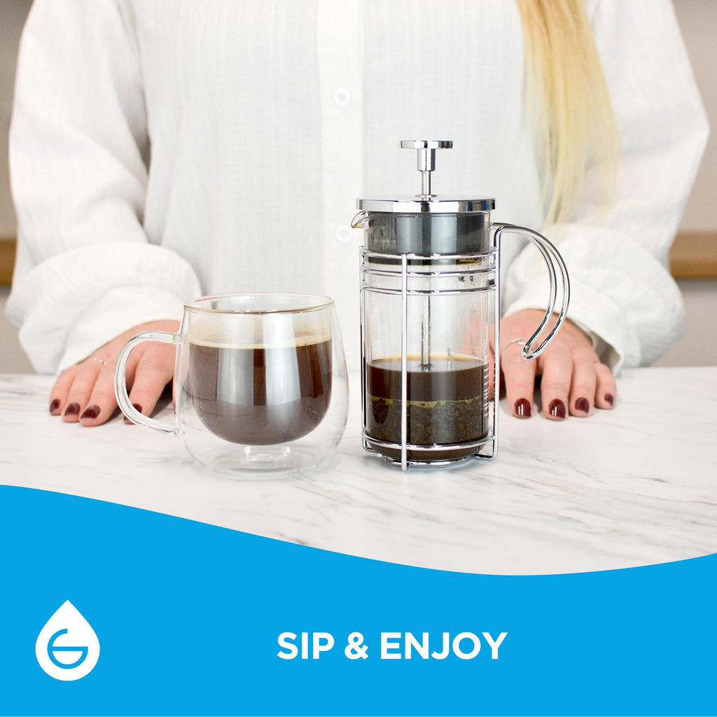 Glass French Press Coffee and Tea Maker, 11.8 oz Y133
