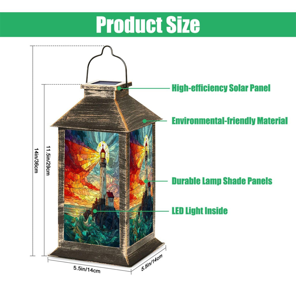 Waterproof Solar Powered Hanging Lantern E525100