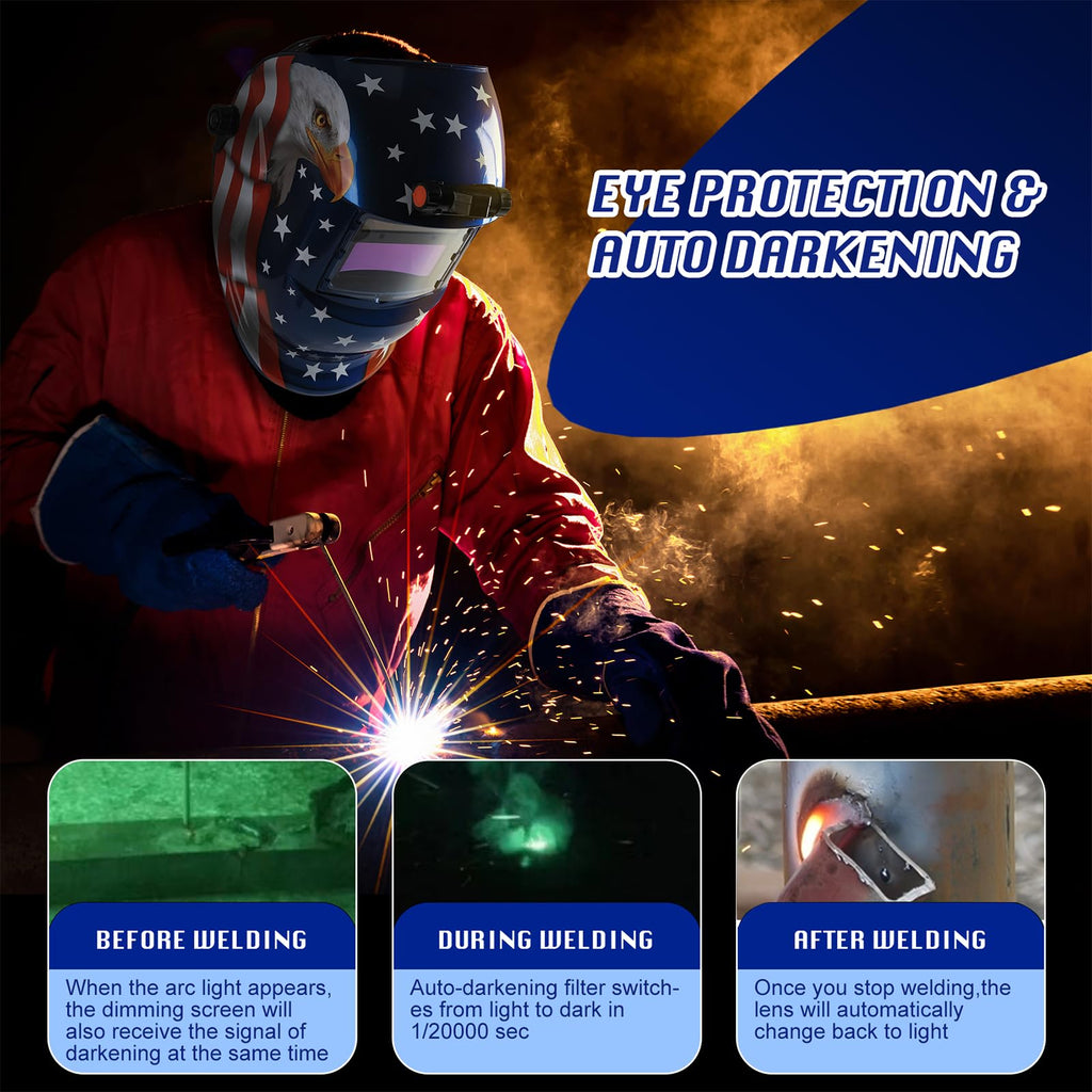 Auto Darkening Welding Helmet with LED Light U3276