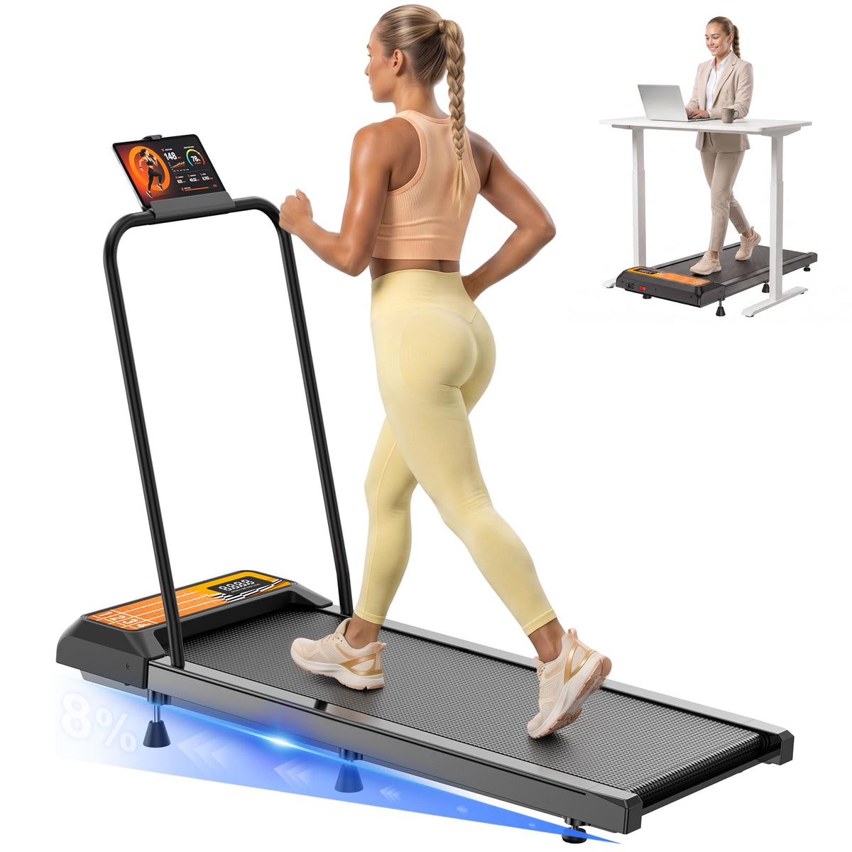 Under Desk Treadmill with Incline Y9118