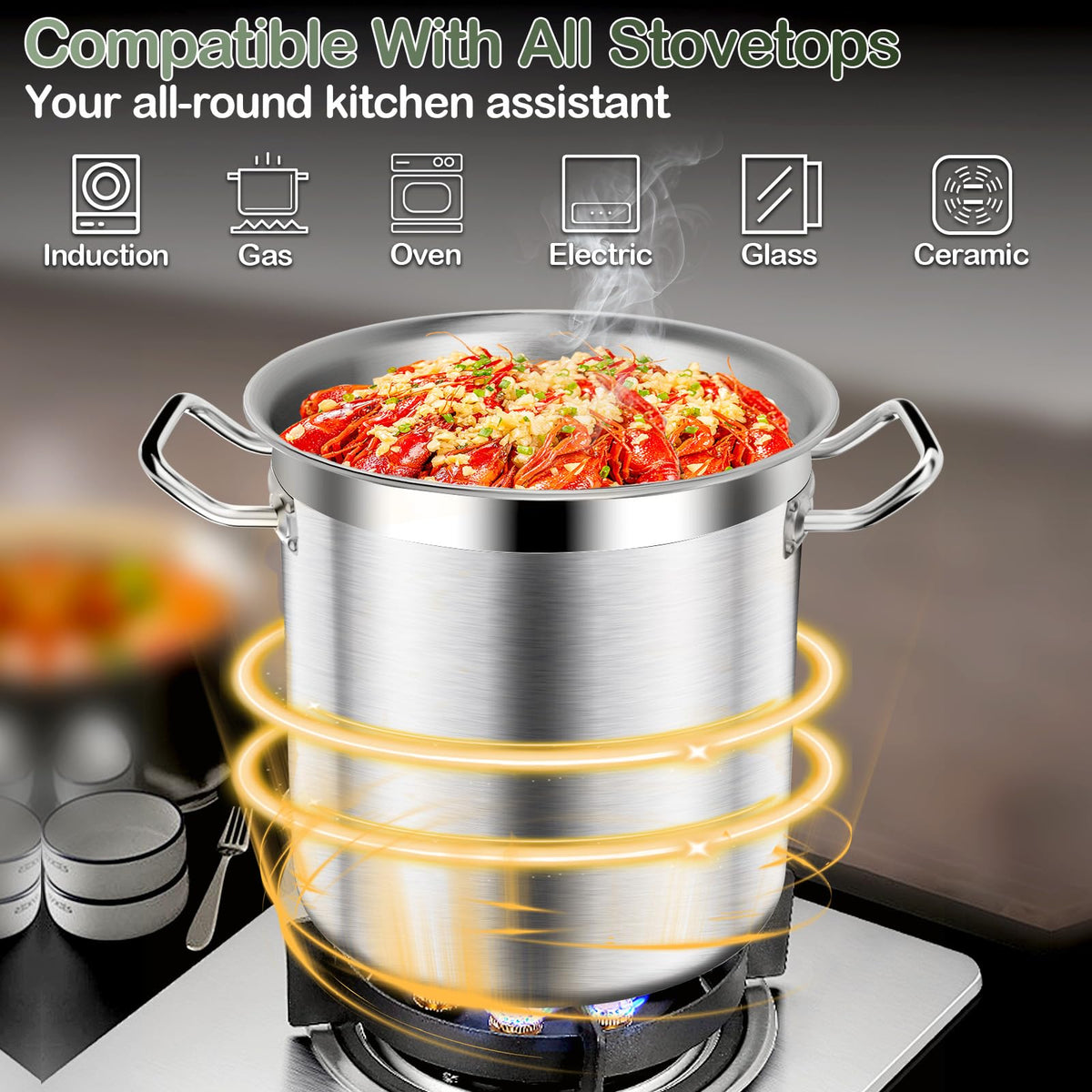 40 QT Stainless Steel Soup Pot with Lid G422
