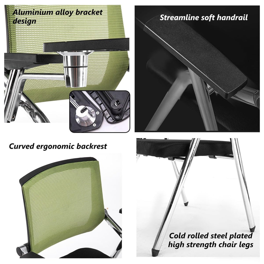 Orange Mesh Folding Stackable Chair with Writing Board R150
