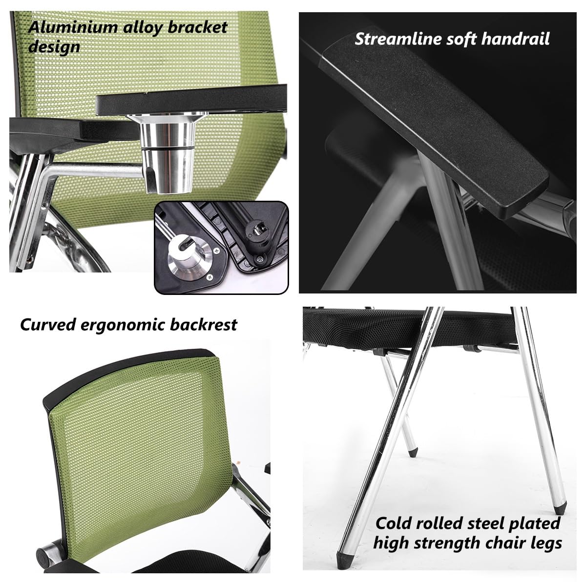Orange Mesh Folding Stackable Chair with Writing Board R150