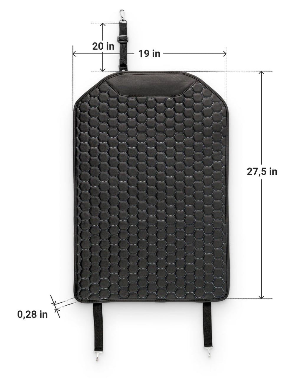 Black-Brown Backless Booster Seat with Latch, Leather Seat Protector & Kick Mat Set F3836