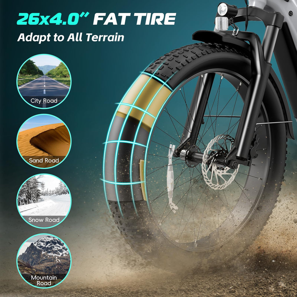 Electric Bike 26 x 4.0 Fat Tire 1500W Peak Motor I428344