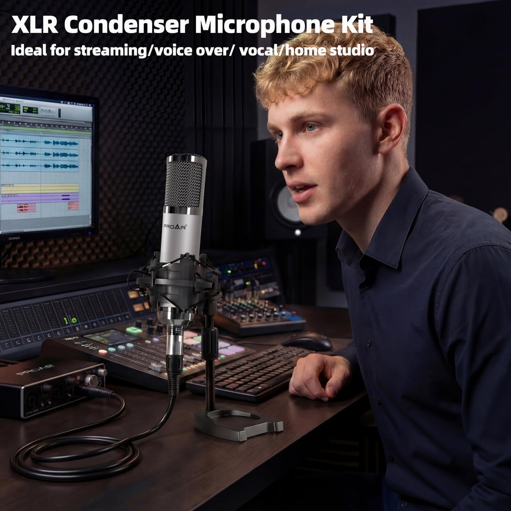 XLR Condenser Microphone with Desktop Stand T1073