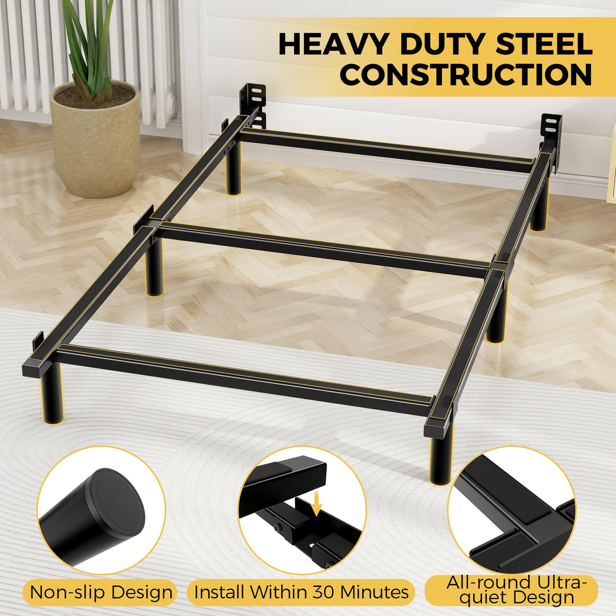 7 Inch Heavy Duty Metal Twin Bed Frame W399