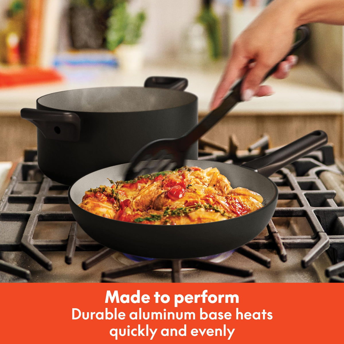 12 Piece Ceramic Nonstick Cookware Set Black I594