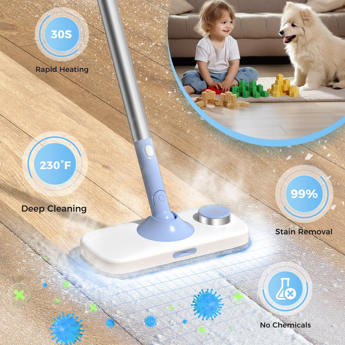 10 in 1 Detachable Handheld Steam Mop V436951