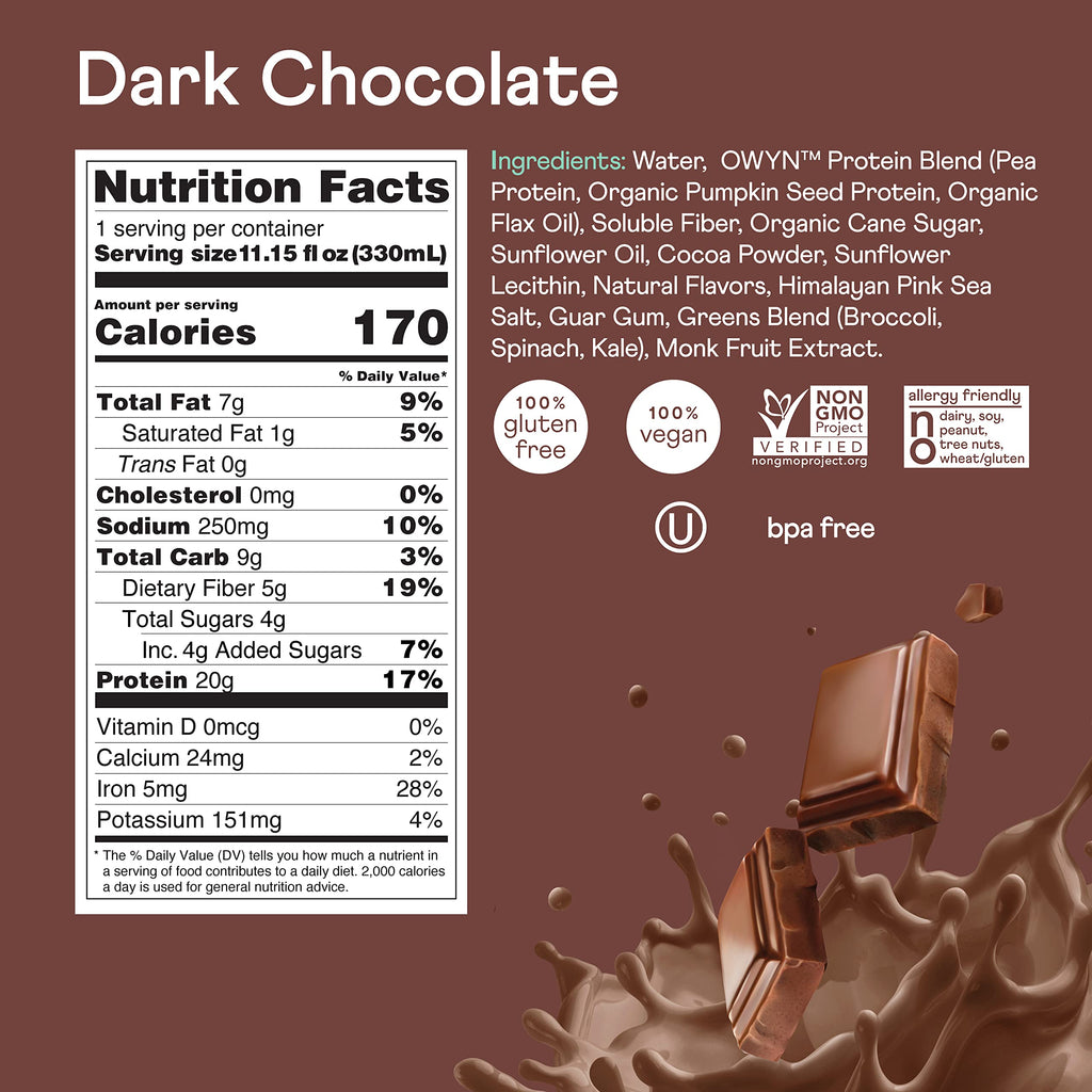 20g Vegan Protein Shake with Prebiotics, 12 Pack X40334