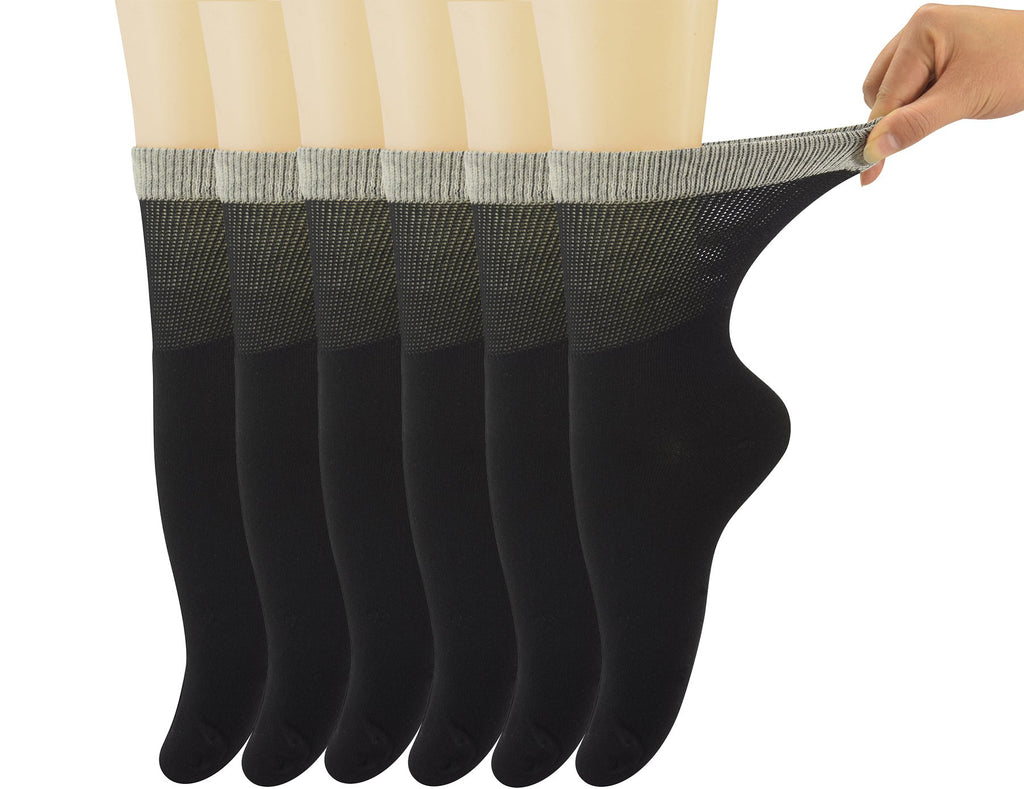 Womens Diabetic Crew Socks Seamless Toe 6 Pairs U643702