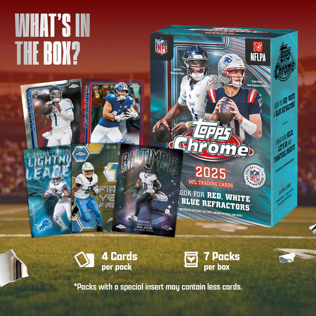 2025 Topps Chrome NFL Football Value Box C587
