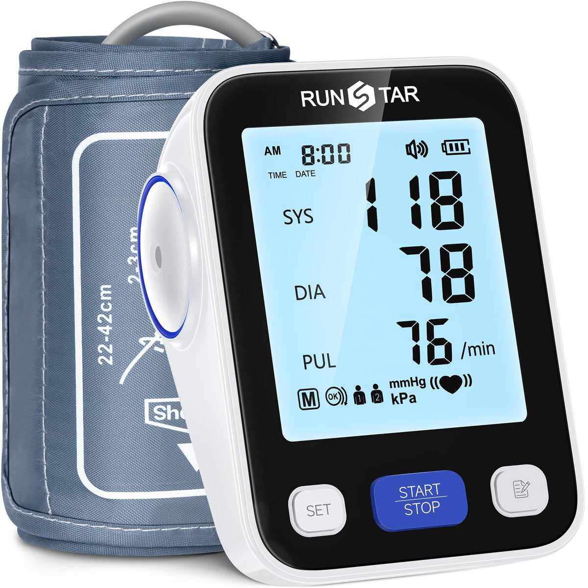 Upper Arm Blood Pressure Monitor with Wide Range Cuff P8065