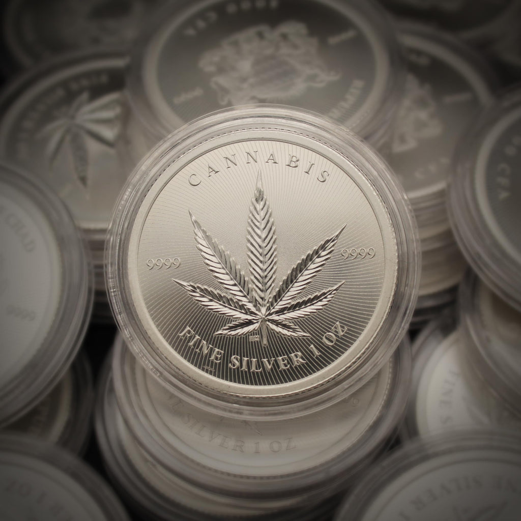 1 oz Silver Cannabis Coin Brilliant Uncirculated in Capsule B561528