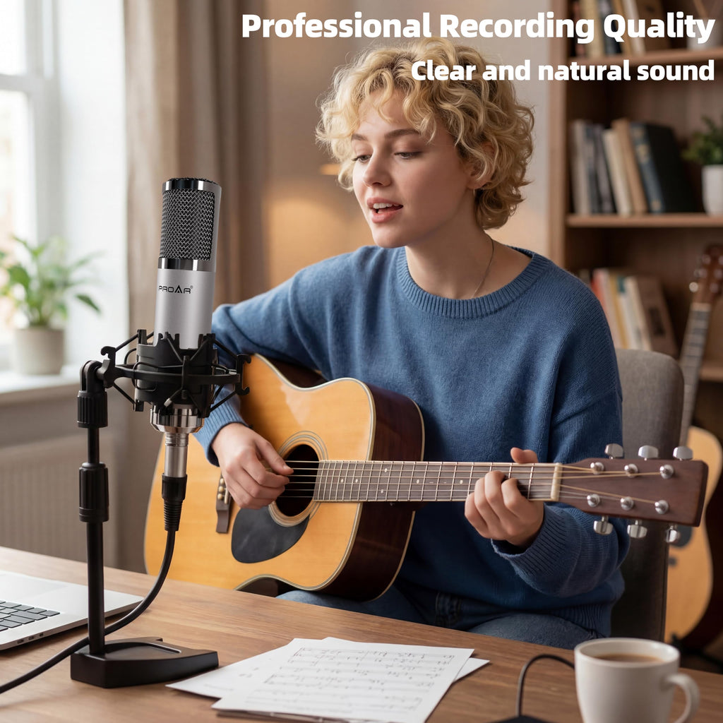 XLR Condenser Microphone with Desktop Stand T1073