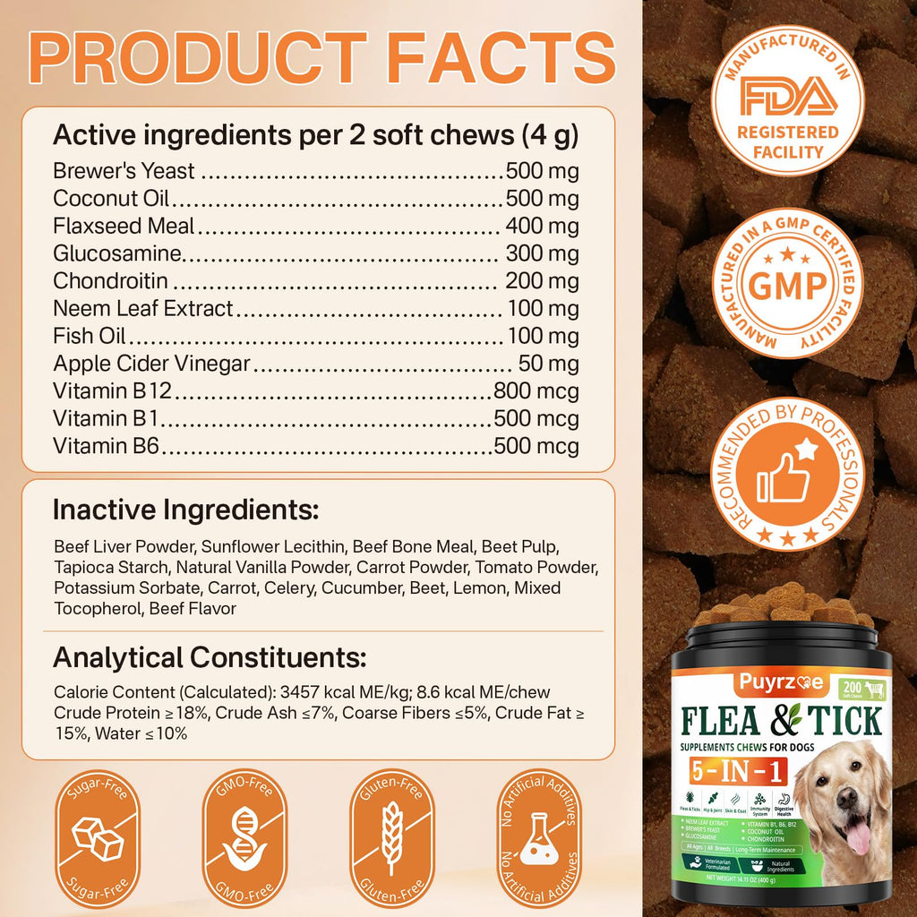 Flea and Tick Prevention for Dogs Chew A607