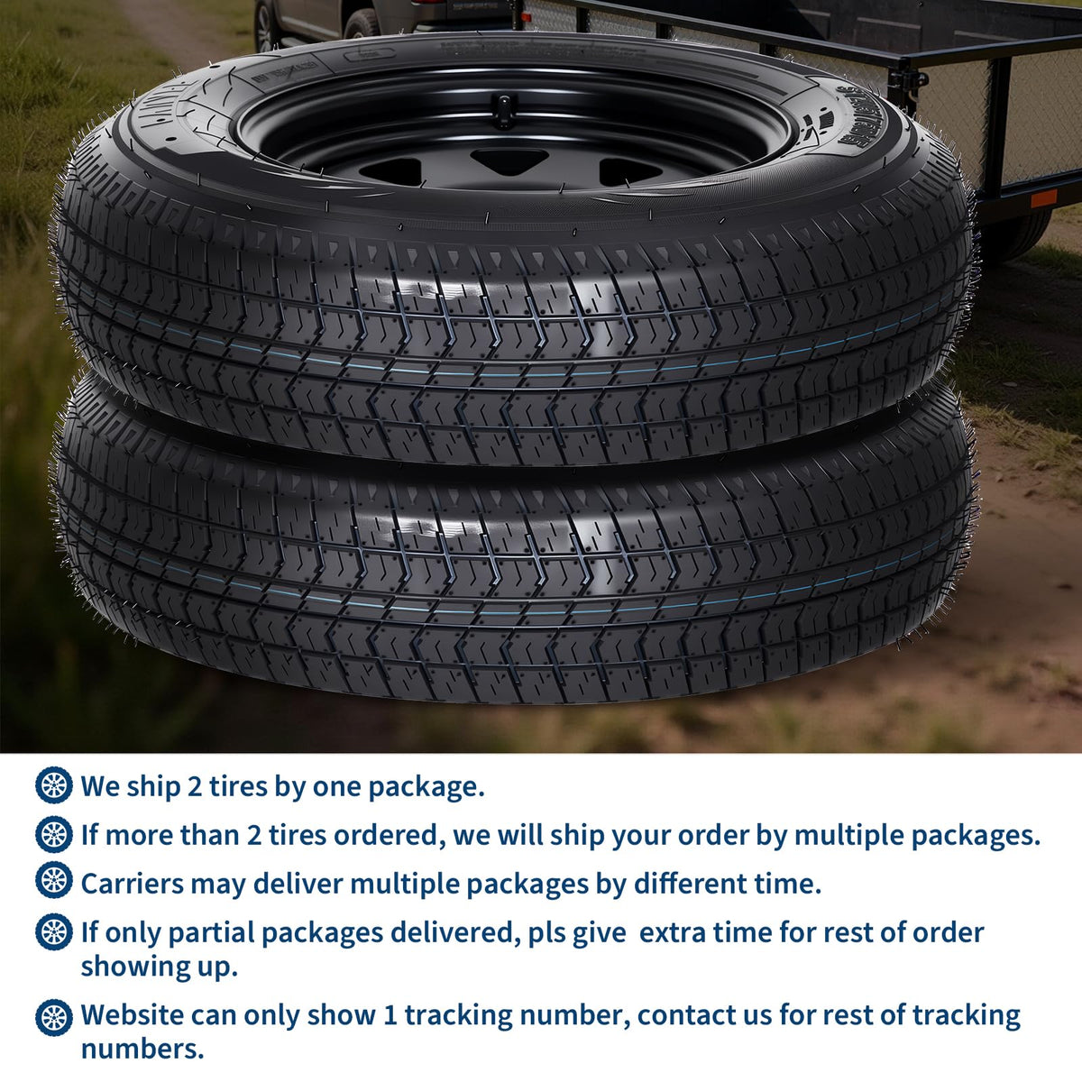 2-Pack ST205/75D15 Trailer Tires and 15" Rims I95755