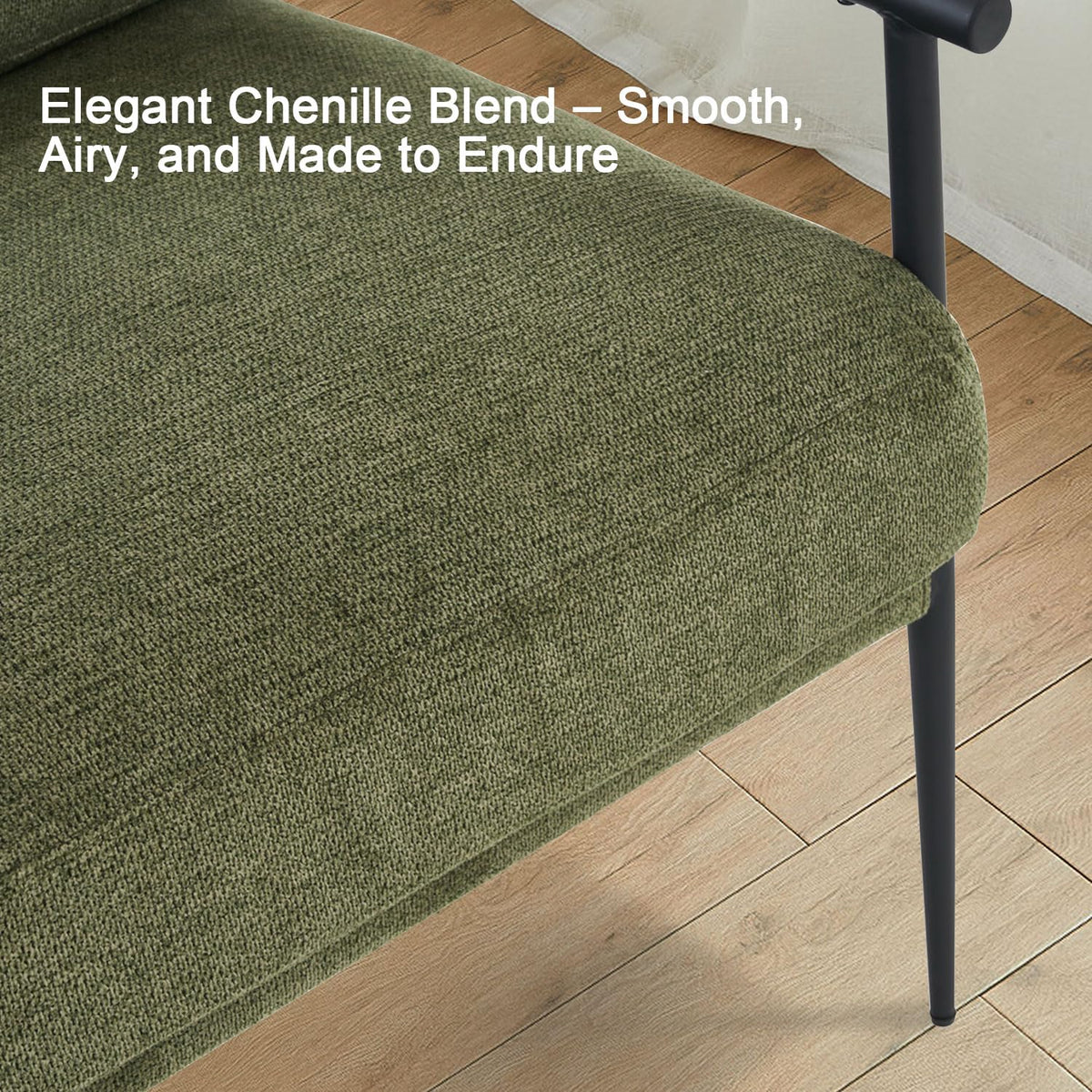 Green Chenille Accent Chair Set of 2 L9501