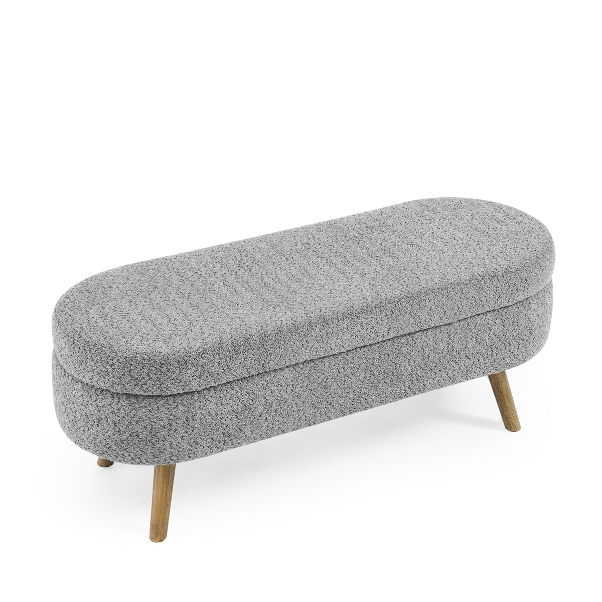 Oval Storage Bench with Rubber Wood Legs P3555