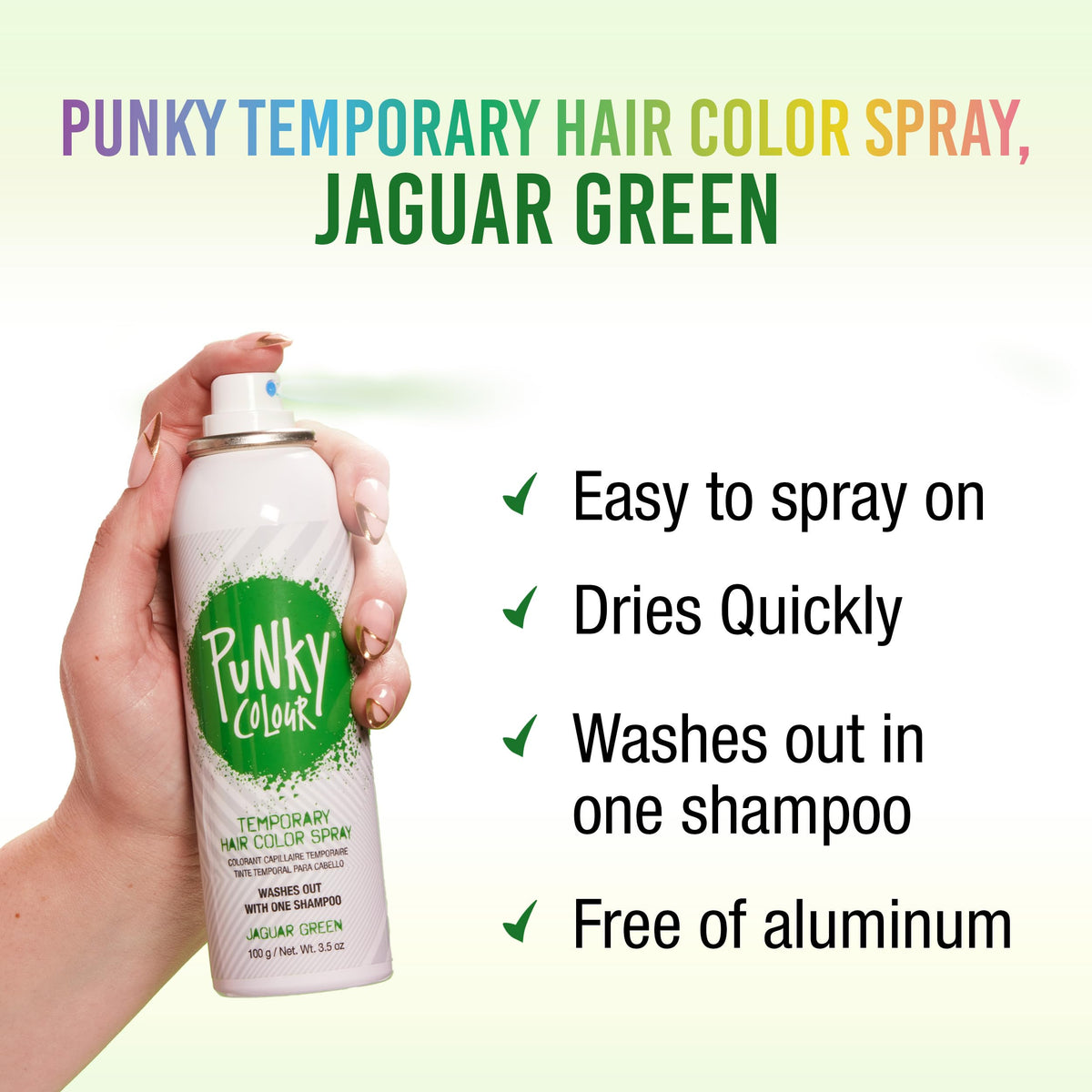 Jaguar Green Temporary Hair Color Spray 3.5 oz J64655