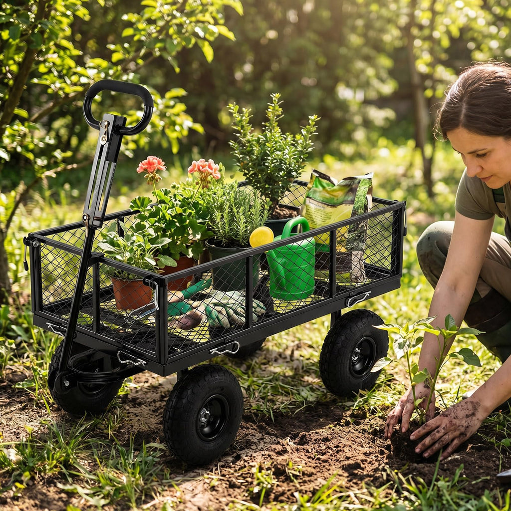 Heavy Duty Metal Garden Cart with Removable Liner Q426358