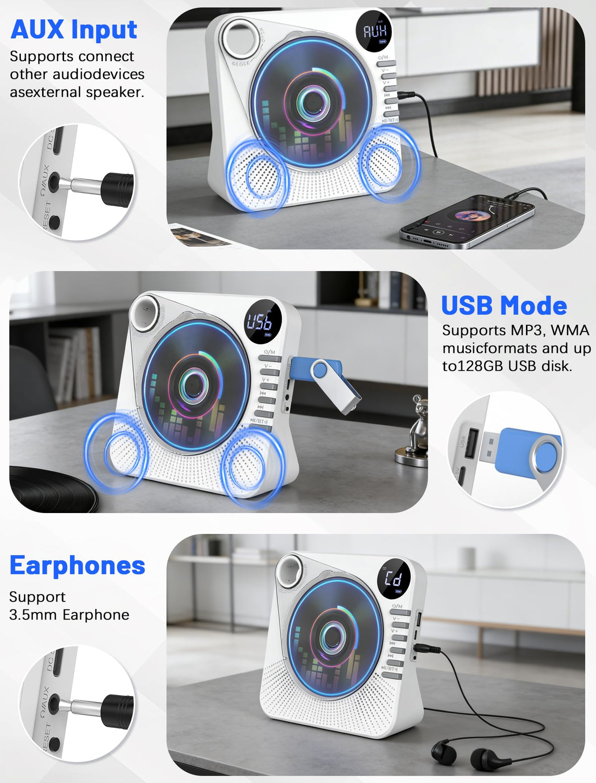 Portable CD Player with Speakers G13971