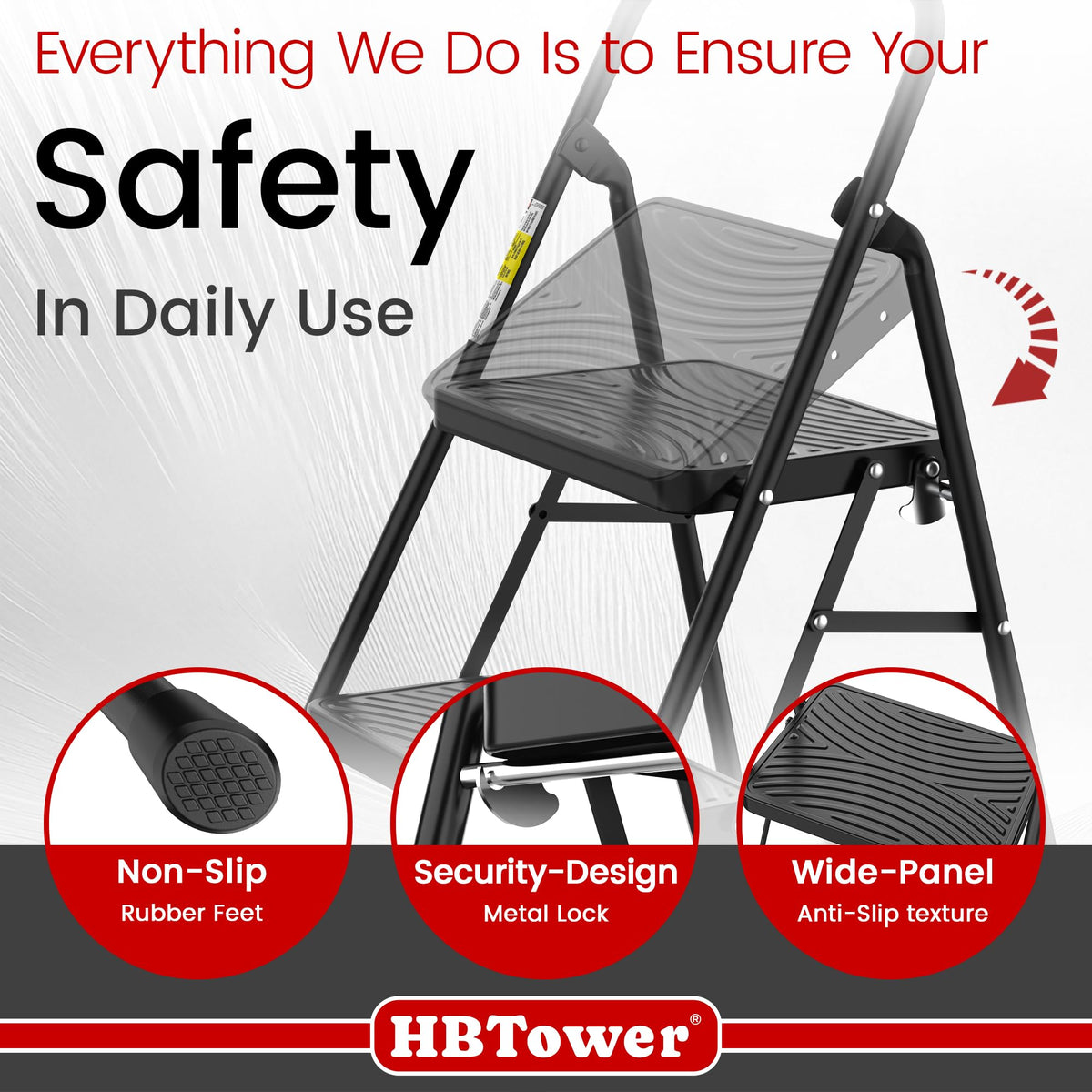 2 Step Ladder with Anti-Slip Pedal Z97648