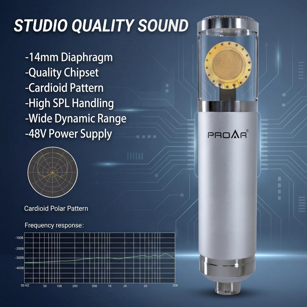 XLR Condenser Microphone with Desktop Stand T1073