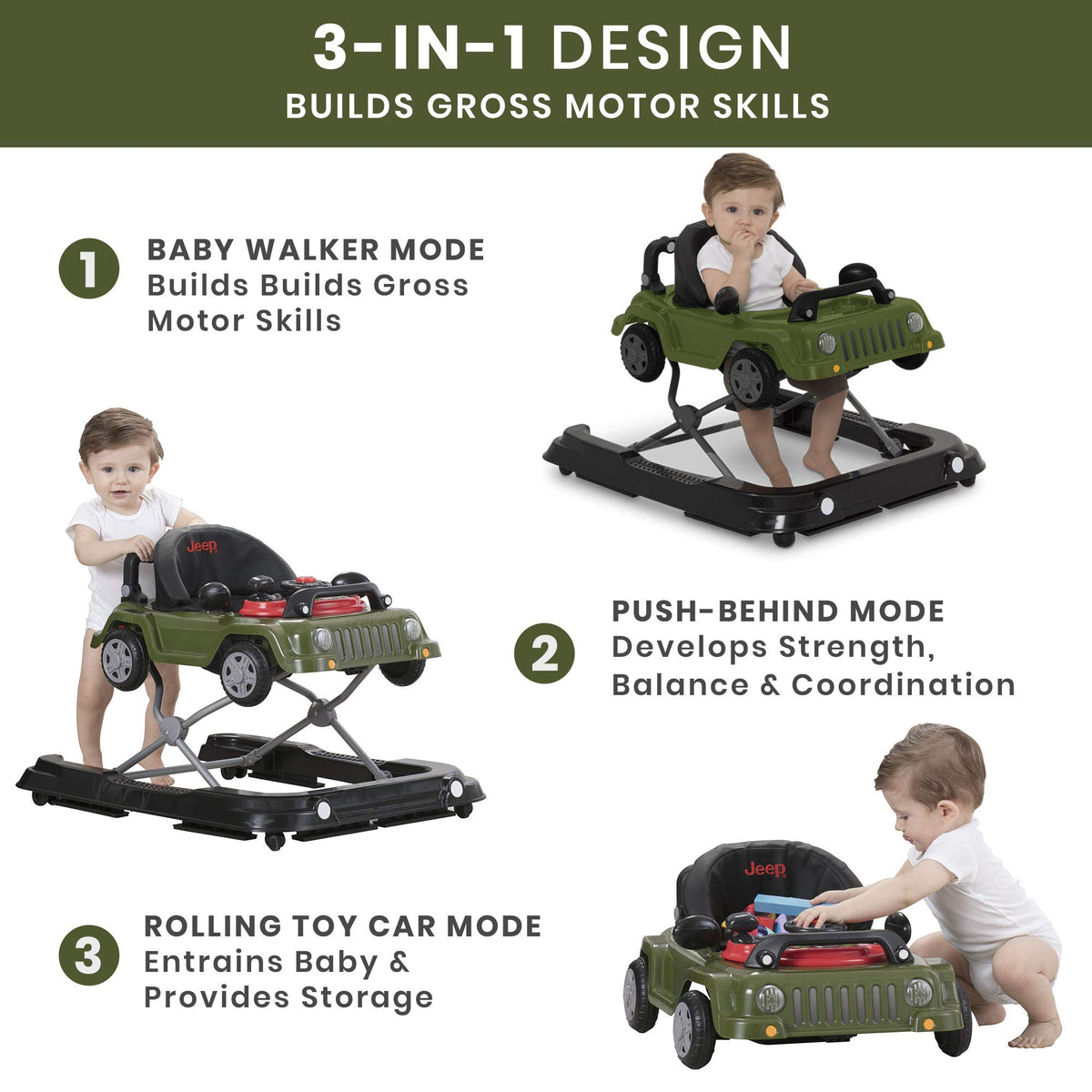 Green 3-in-1 Activity Walker B313
