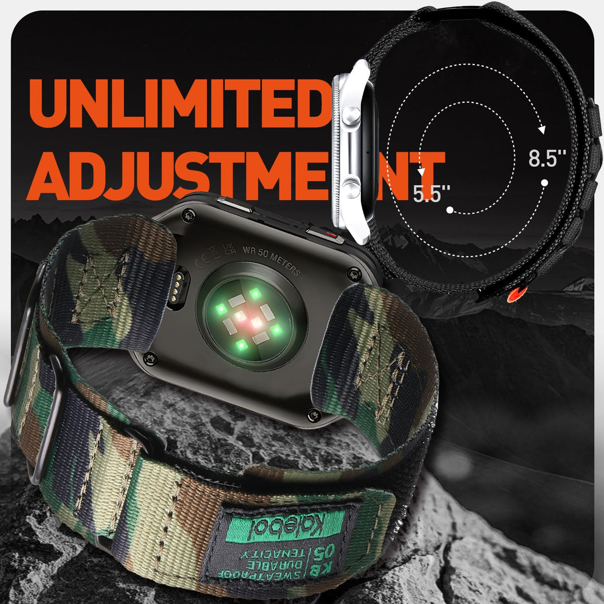 Compatible with Garmin Venu X1 Nylon Sports Strap I5496