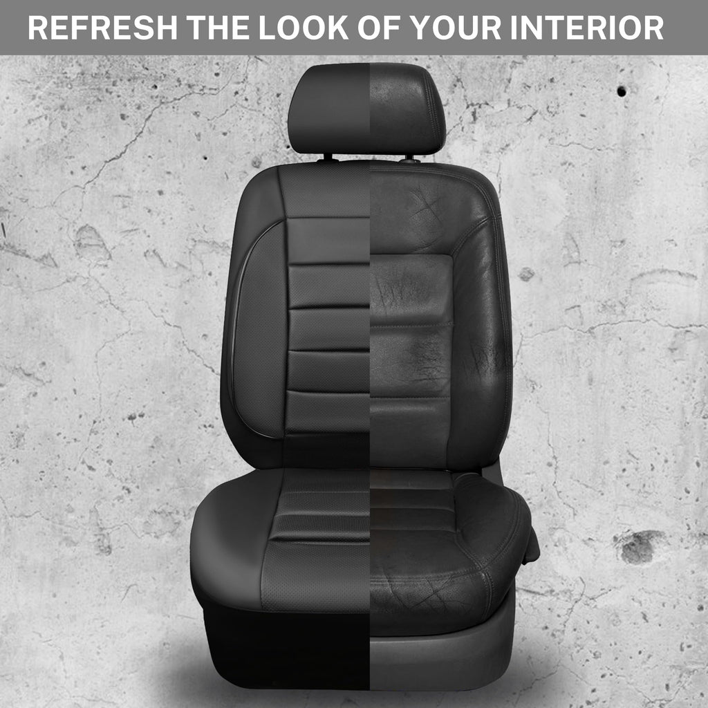 Leather Seat Covers Full Set Water Resistant 3D Foam Back Support 5 Seat Covers E2395