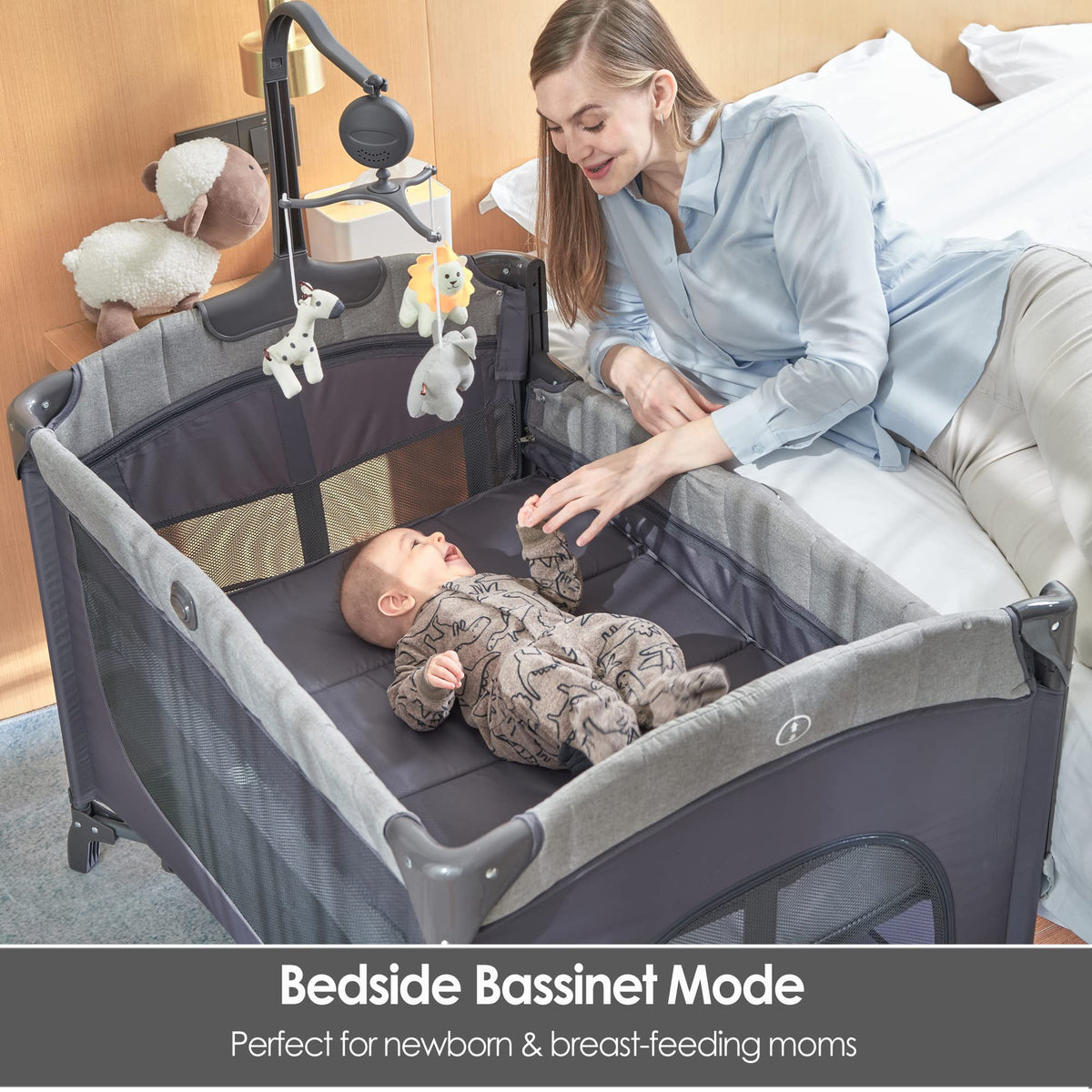 5-in-1 Pack and Play with Bassinet and Changing Table Y366