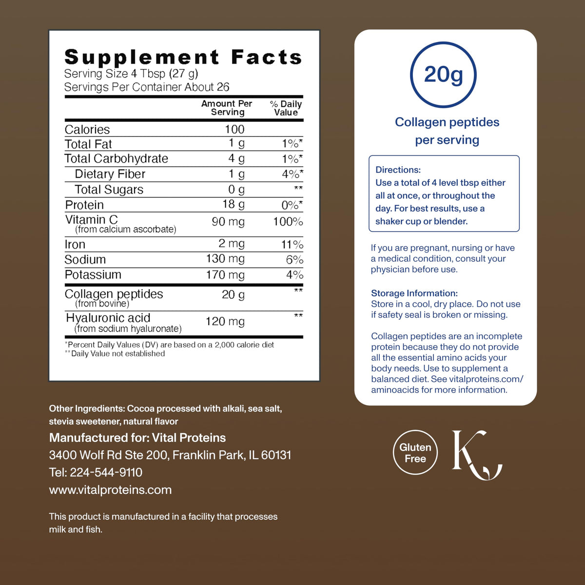Collagen Peptides Chocolate 24.7oz J98773