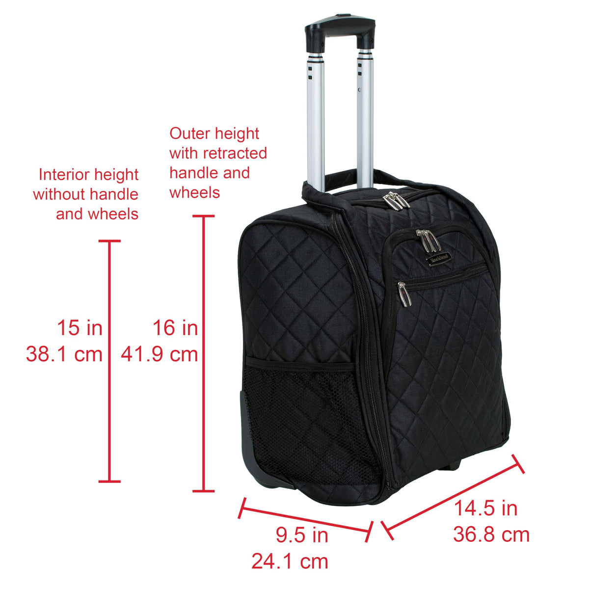 Black Wheeled Underseater Carry-On Luggage Y77264