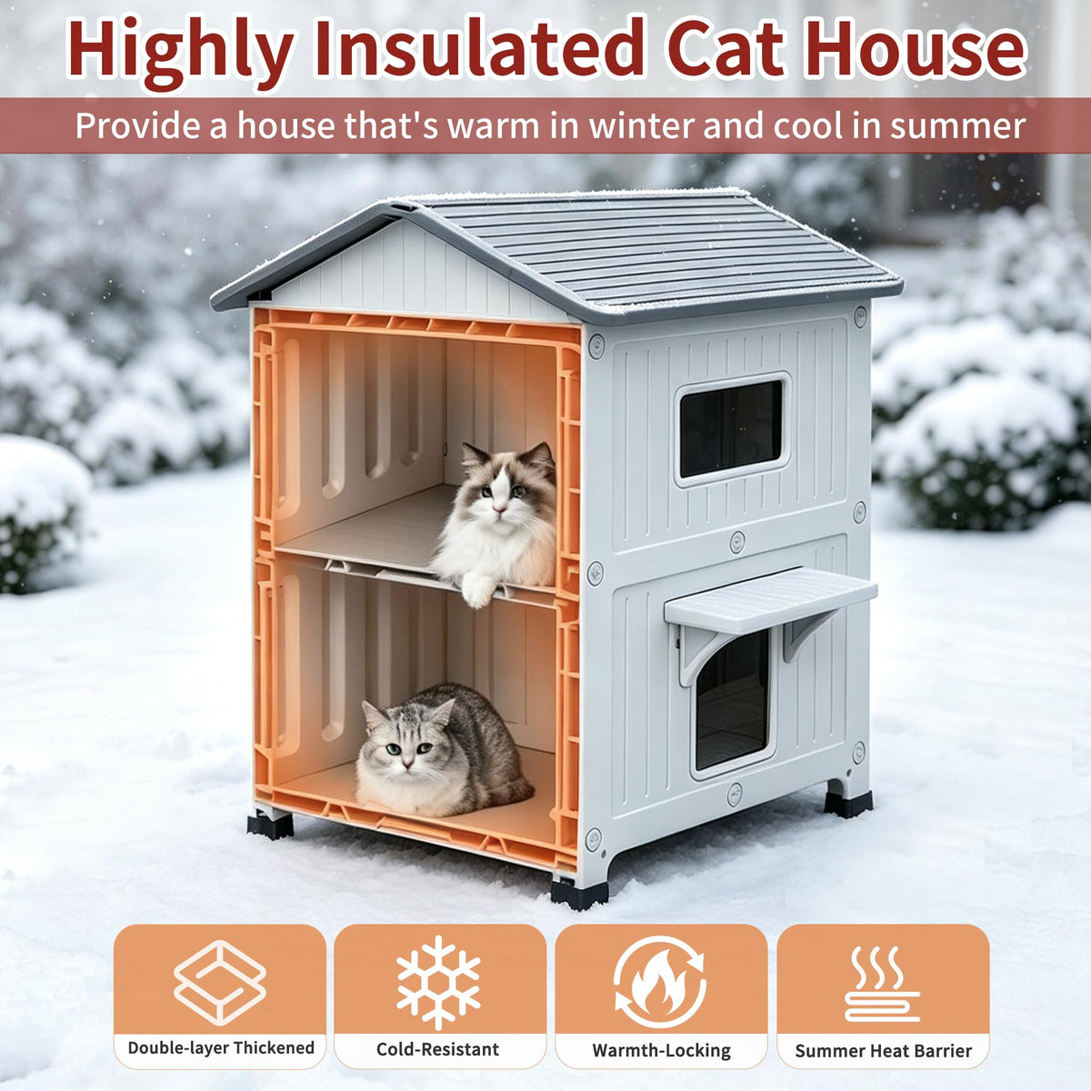 Insulated Outdoor Cat House O5253