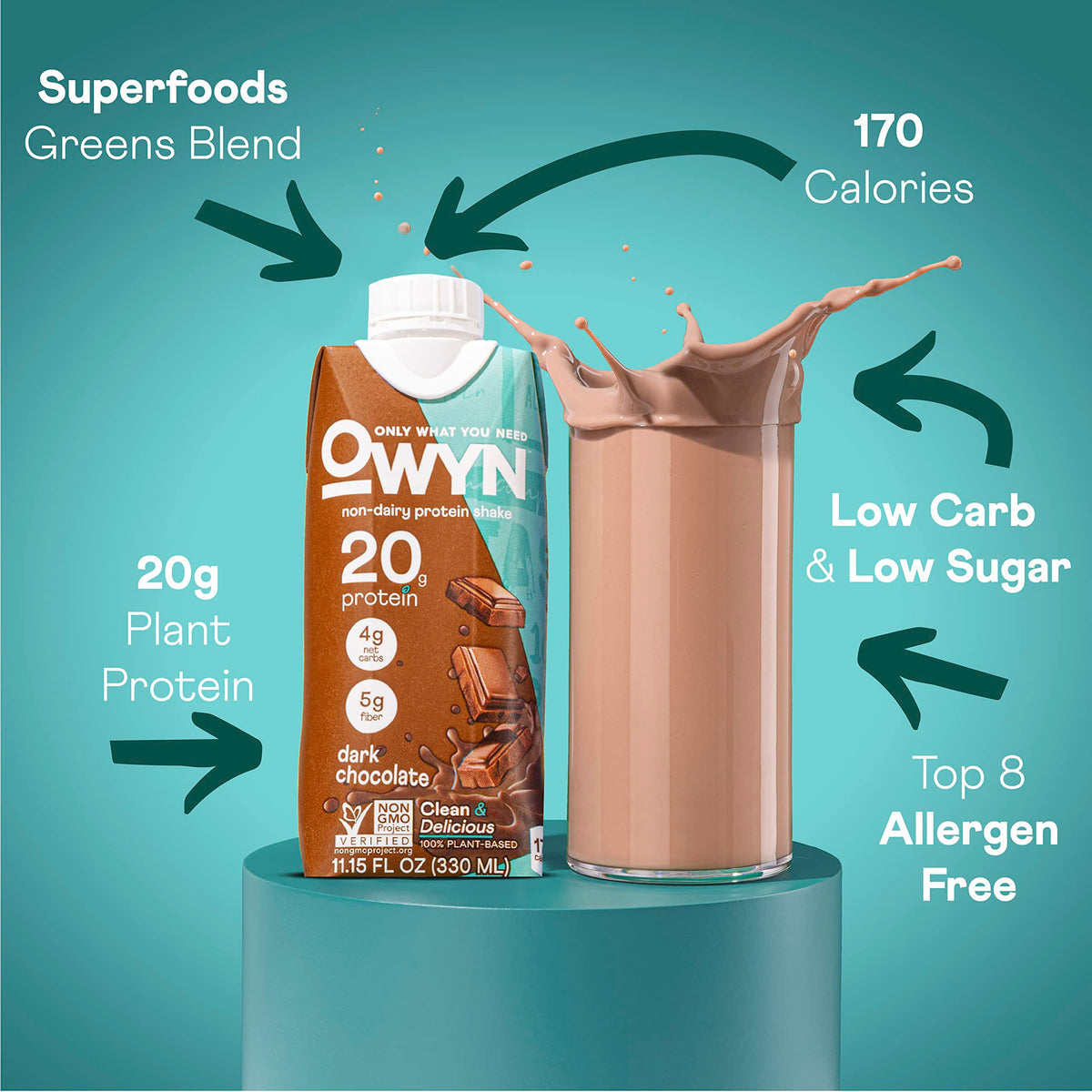20g Vegan Protein Shake with Prebiotics, 12 Pack X40334