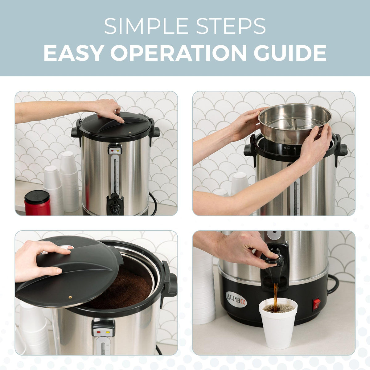 8L Stainless Steel Electric Coffee Urn L9108