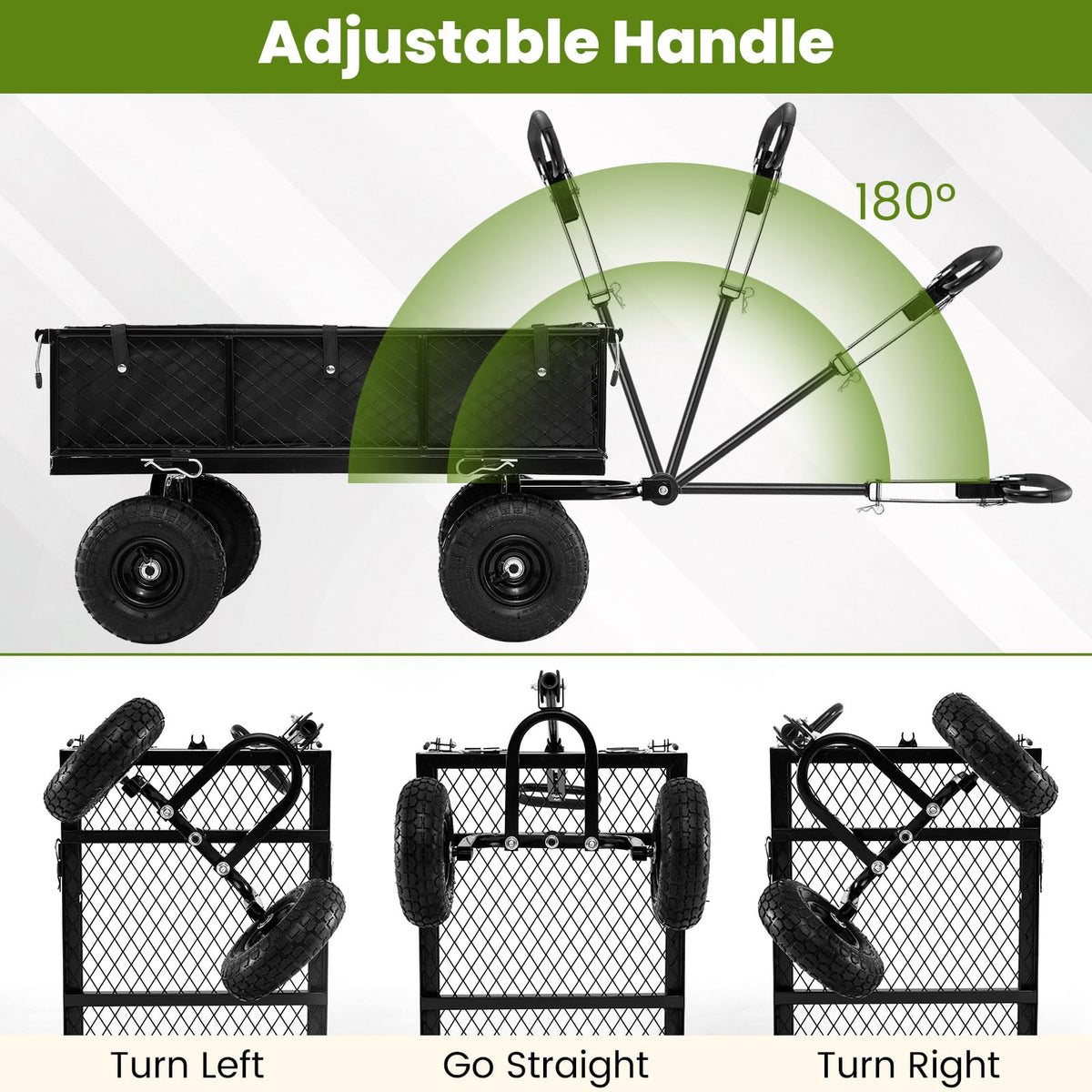 Heavy Duty Metal Garden Cart with Removable Liner Q426358