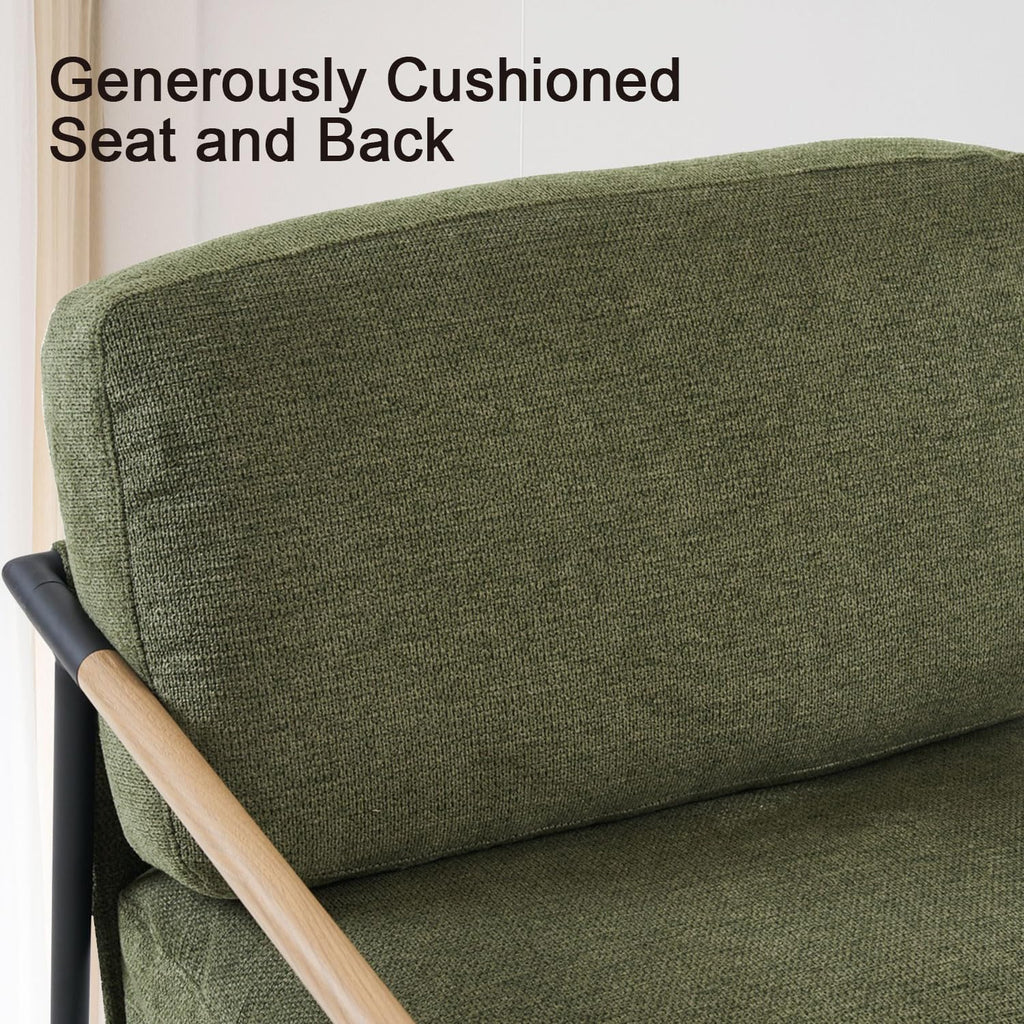 Green Chenille Accent Chair Set of 2 L9501