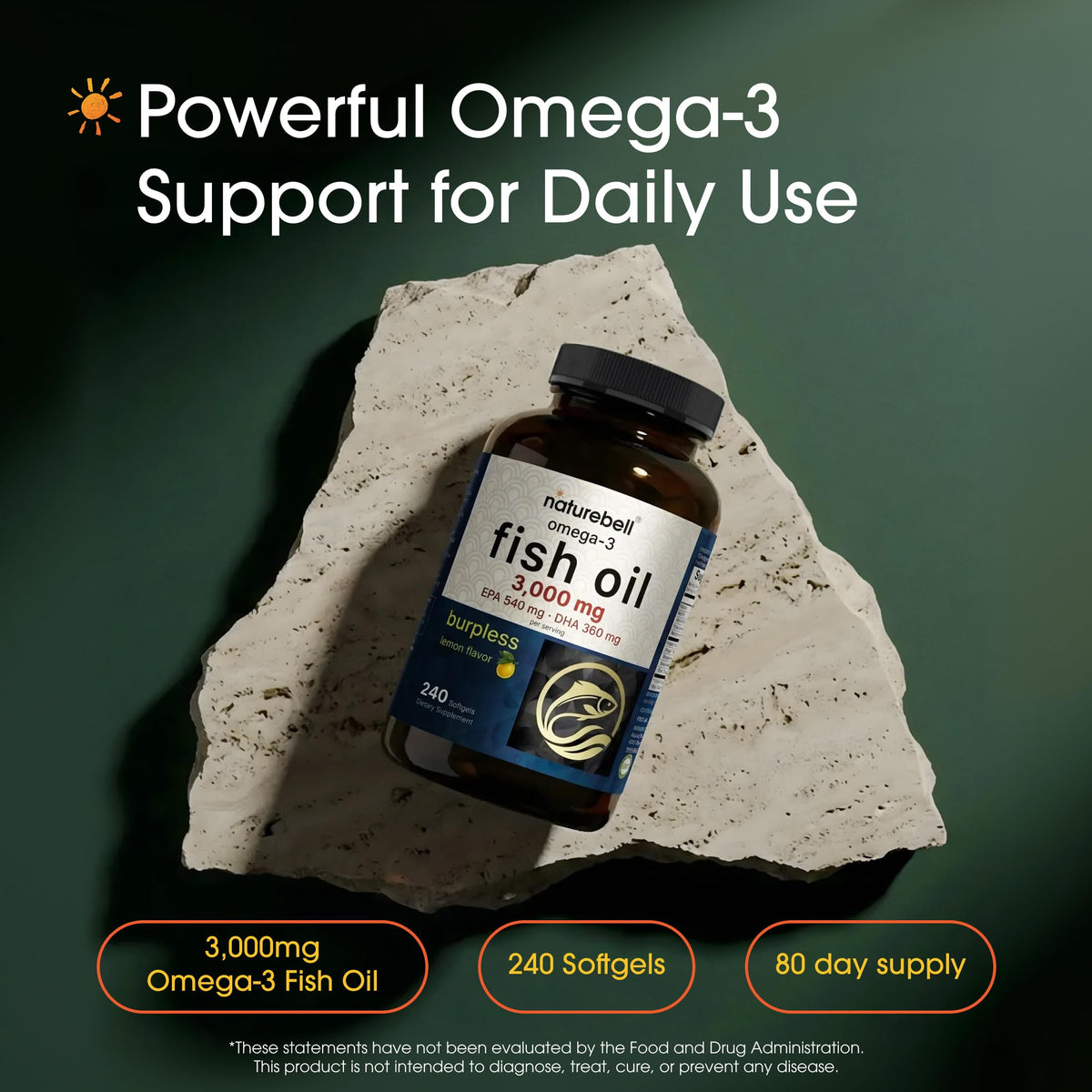 Omega-3 Fish Oil 3,000mg 240 Softgels F280