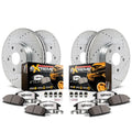 Front and Rear Drilled Slotted Brake Rotors and Carbon Fiber Ceramic Pads R133029