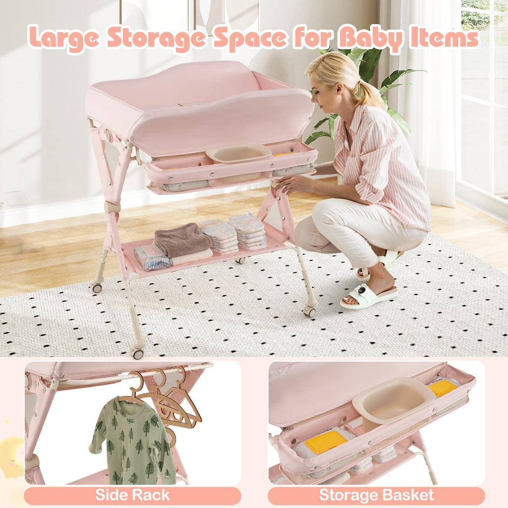 Portable Baby Changing Table with Wheels O1846
