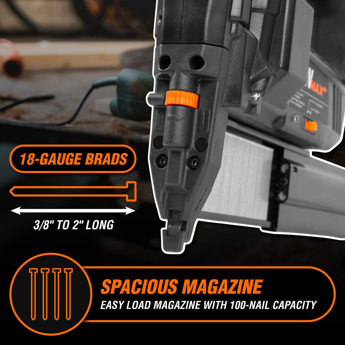 20V Max Cordless 18-Gauge Brad Nailer with Battery and Charger R582927